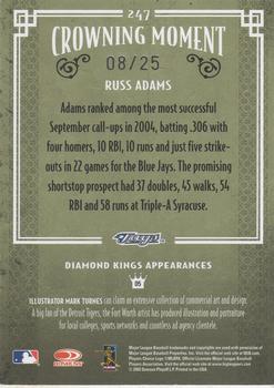 2005 Donruss Diamond Kings - Framed Black #247 Russ Adams Back