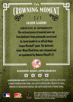 2005 Donruss Diamond Kings - Framed Black Platinum #154 Jason Giambi Back