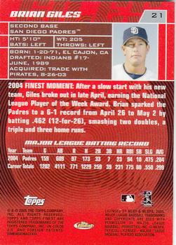 2005 Finest #21 Brian Giles Back