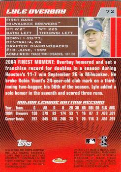 2005 Finest #72 Lyle Overbay Back