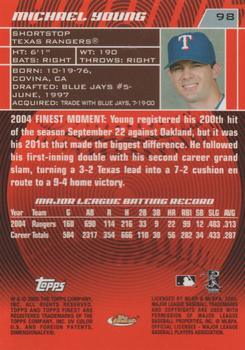 2005 Finest #98 Michael Young Back