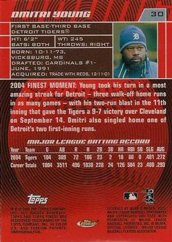 2005 Finest #30 Dmitri Young Back