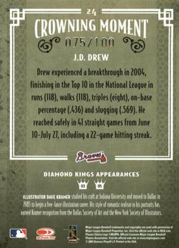 2005 Donruss Diamond Kings - Framed Blue #24 J.D. Drew Back