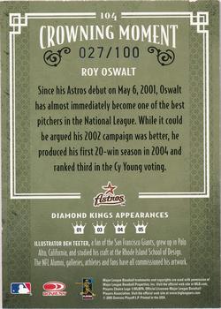 2005 Donruss Diamond Kings - Framed Blue #104 Roy Oswalt Back