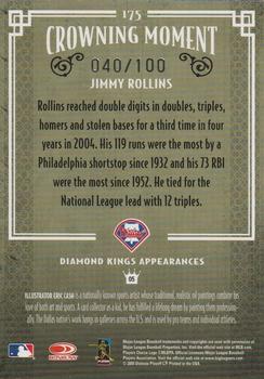 2005 Donruss Diamond Kings - Framed Blue #175 Jimmy Rollins Back