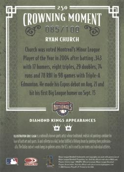 2005 Donruss Diamond Kings - Framed Blue #250 Ryan Church Back