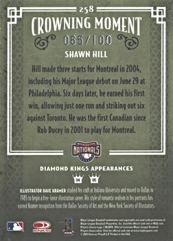 2005 Donruss Diamond Kings - Framed Blue #258 Shawn Hill Back
