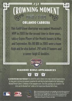 2005 Donruss Diamond Kings - Framed Blue #272 Orlando Cabrera Back
