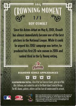 2005 Donruss Diamond Kings - Framed Blue Platinum #104 Roy Oswalt Back