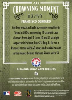2005 Donruss Diamond Kings - Framed Green #237 Francisco Cordero Back