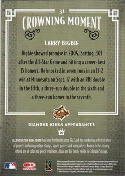 2005 Donruss Diamond Kings - Framed Red #31 Larry Bigbie Back