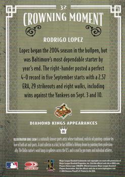 2005 Donruss Diamond Kings - Framed Red #32 Rodrigo Lopez Back