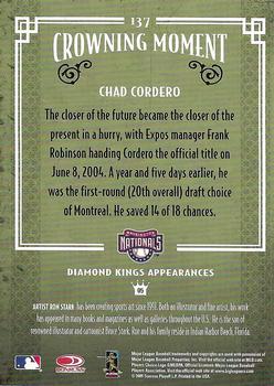 2005 Donruss Diamond Kings - Framed Red #137 Chad Cordero Back