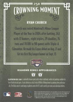 2005 Donruss Diamond Kings - Framed Red #250 Ryan Church Back