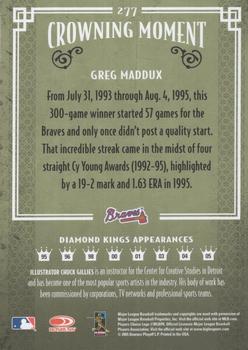2005 Donruss Diamond Kings - Framed Red #277 Greg Maddux Back
