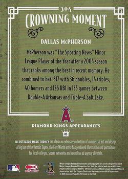 2005 Donruss Diamond Kings - Framed Red #304 Dallas McPherson Back