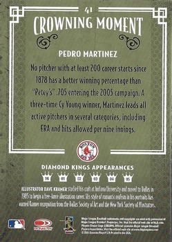 2005 Donruss Diamond Kings - Framed Red Black and White #41 Pedro Martinez Back