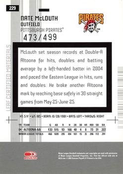 2005 Leaf Certified Materials #229 Nate McLouth Back