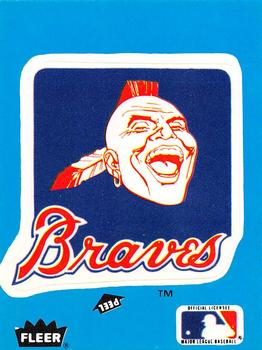 1985 Fleer - Team Stickers Large Print #NNO Atlanta Braves Logo Front