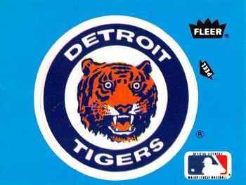 1985 Fleer - Team Stickers Large Print #NNO Detroit Tigers Logo Front
