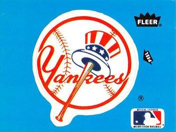 1985 Fleer - Team Stickers Large Print #NNO New York Yankees Logo Front