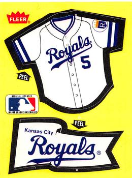 1985 Fleer - Team Stickers Large Print #NNO Kansas City Royals Jersey Front