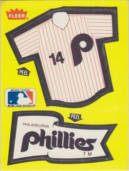 1985 Fleer - Team Stickers Large Print #NNO Philadelphia Phillies Jersey Front