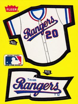 1985 Fleer - Team Stickers Large Print #NNO Texas Rangers Jersey Front