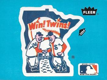 1985 Fleer - Team Stickers Large Print #NNO Minnesota Twins Logo Front