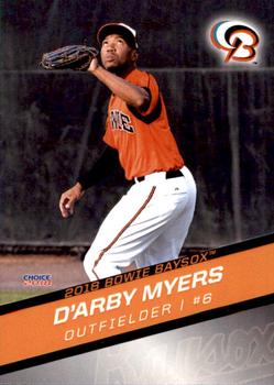 2018 Choice Bowie Baysox #22 D'Arby Myers Front