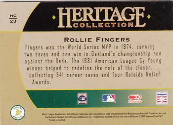 2005 Donruss Diamond Kings - Heritage Collection #HC-23 Rollie Fingers Back