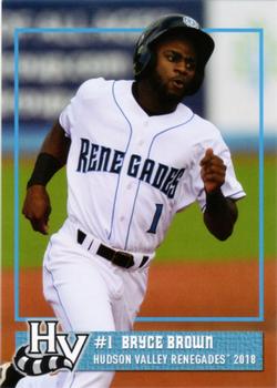 2018 Grandstand Hudson Valley Renegades #NNO Bryce Brown Front