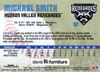 2018 Grandstand Hudson Valley Renegades #NNO Michael Smith Back