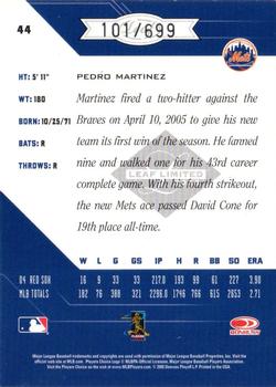 2005 Leaf Limited #44 Pedro Martinez Back