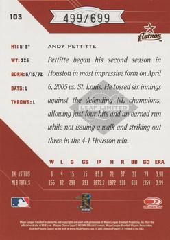 2005 Leaf Limited #103 Andy Pettitte Back