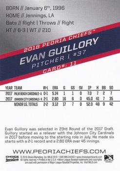 2018 Choice Peoria Chiefs #11 Evan Guillory Back