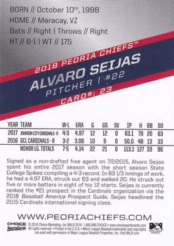 2018 Choice Peoria Chiefs #23 Alvaro Seijas Back