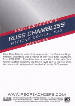 2018 Choice Peoria Chiefs #28 Russ Chambliss Back
