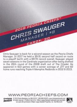 2018 Choice Peoria Chiefs #30 Chris Swauger Back