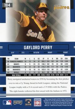 2005 Playoff Prestige #194 Gaylord Perry Back