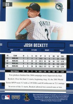 2005 Playoff Prestige #26 Josh Beckett Back
