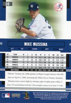 2005 Playoff Prestige #35 Mike Mussina Back