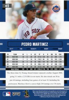 2005 Playoff Prestige #45 Pedro Martinez Back