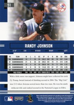 2005 Playoff Prestige #51 Randy Johnson Back