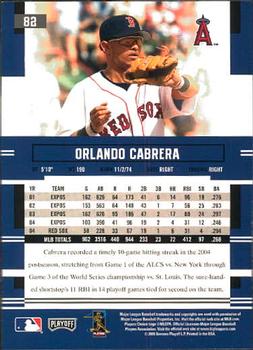 2005 Playoff Prestige #82 Orlando Cabrera Back