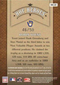 2005 Donruss Diamond Kings - HOF Heroes Bronze #HH-61 Robin Yount Back
