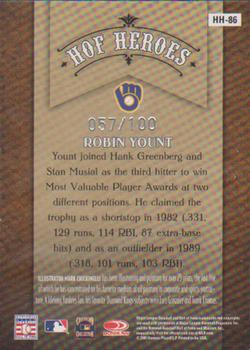 2005 Donruss Diamond Kings - HOF Heroes Framed Blue #HH-61 Robin Yount Back
