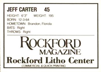 1988 Litho Center Rockford Expos #5 Jeff Carter Back