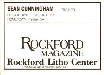 1988 Litho Center Rockford Expos #9 Sean Cunningham Back