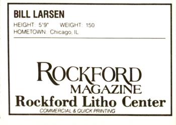 1988 Litho Center Rockford Expos #21 Bill Larsen Back